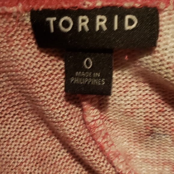 TORRID Plus Size 0 Kimono Hi Lo Duster Sweater Cardigan Rose Floral Print Womens - Picture 5 of 5